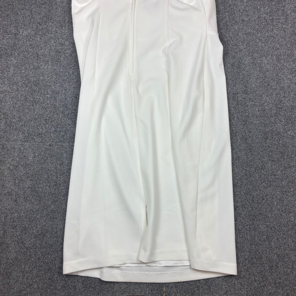 Jules & Cleo White Ruched Surplice Cocktail Dress Rhinestone Straps Size 16 - Picture 5 of 11